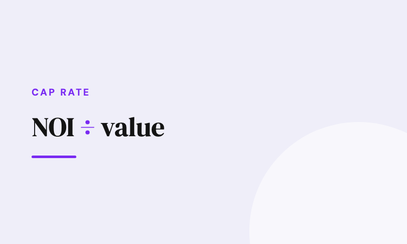 Cap rate calculator: cap rate equals NOI divided by property value